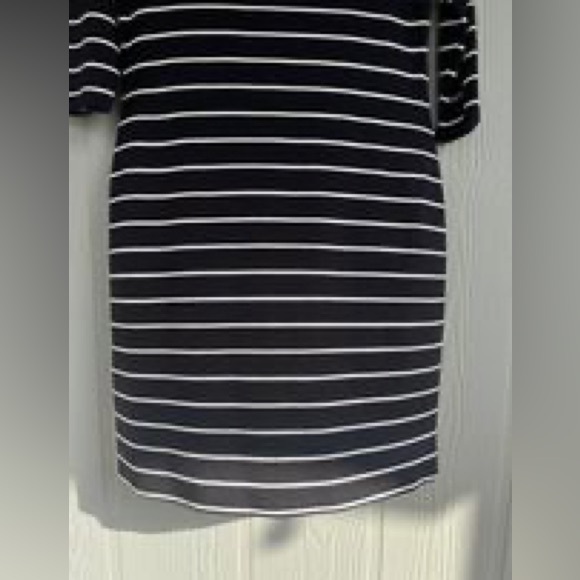 6.TOMMY HILFIGER WOMEN’S 3/4 Sleeve  Shirt Dress, Black and White striped Size:M - Picture 8 of 10
